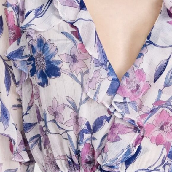 ✨ MISA Los Angeles Ruffle Floral Chiffon Dress - XS - Picture 5 of 16